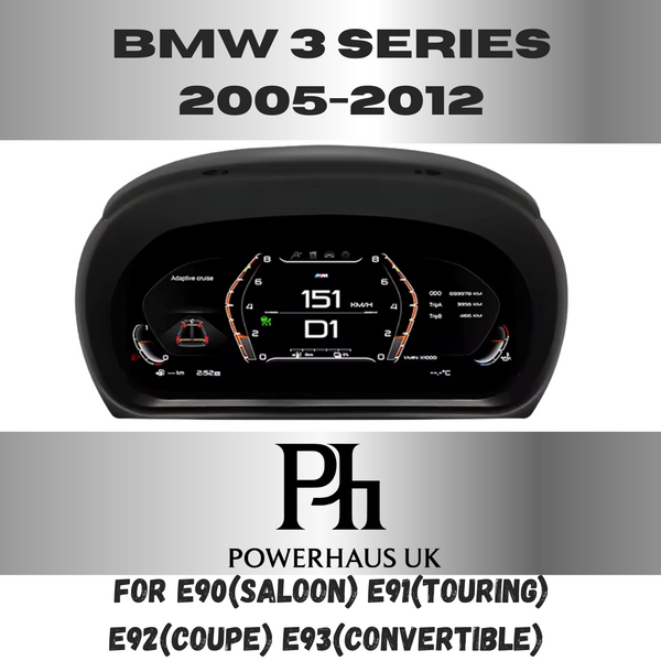 BMW 3 Series E90 / E91 / E92 / E93 Digital Cluster Upgrade – 1920×720 HD